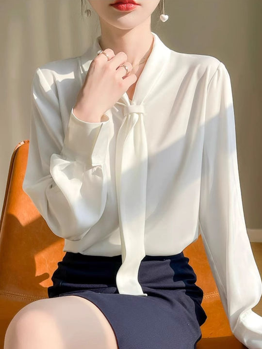 Heidi-Mode | Elegantes Langarmshirt mit Fließendem Kragen