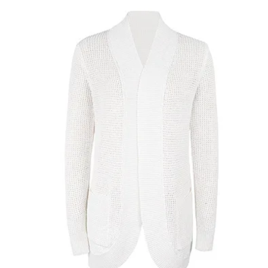Heidi-Mode | Lange Westen Damen Offene Vorderseite Strickjacke mit Taschen