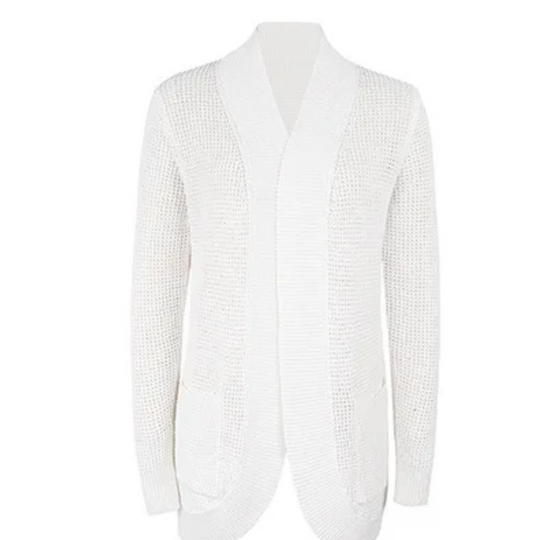 Heidi-Mode | Lange Westen Damen Offene Vorderseite Strickjacke mit Taschen