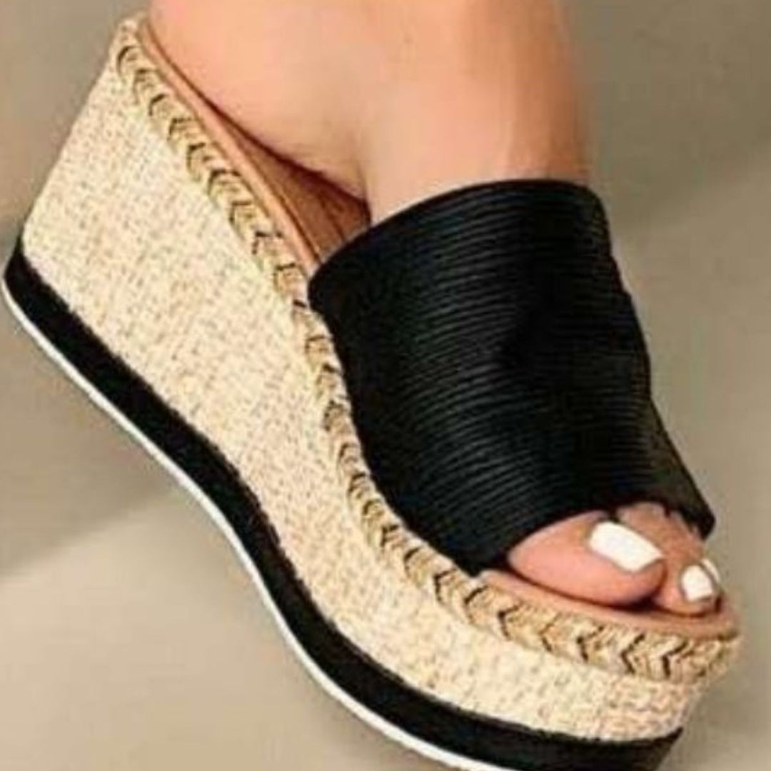 Heidi-Mode | Pu Leder Offene Zehen Sandalen
