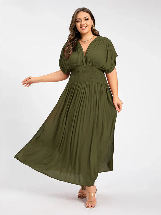 Heidi-Mode | Damen Chiffon Lang Kleid mit seitlichem Schlitz