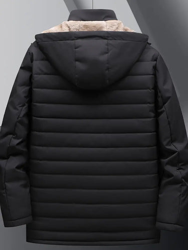 Heidi-Mode - Herren warme Fleecejacke mit Kapuze - winddichte Jacke mit Reißverschlusstaschen für Herbst und Winter