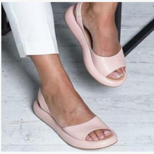 Damen Open-Toe Pantoletten mit ergonomischem Fußbett und flexiblem Riemendesign Heidi-Mode