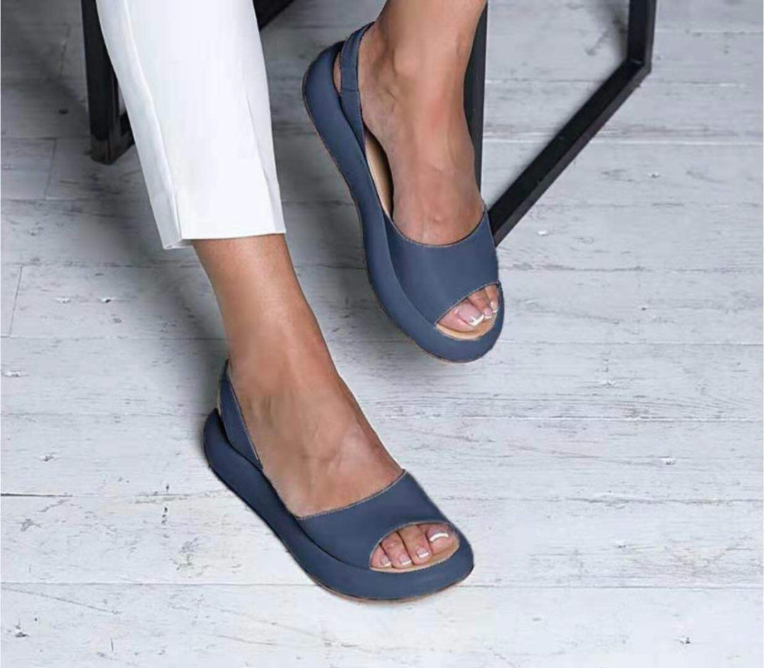 Damen Open-Toe Pantoletten mit ergonomischem Fußbett und flexiblem Riemendesign Heidi-Mode