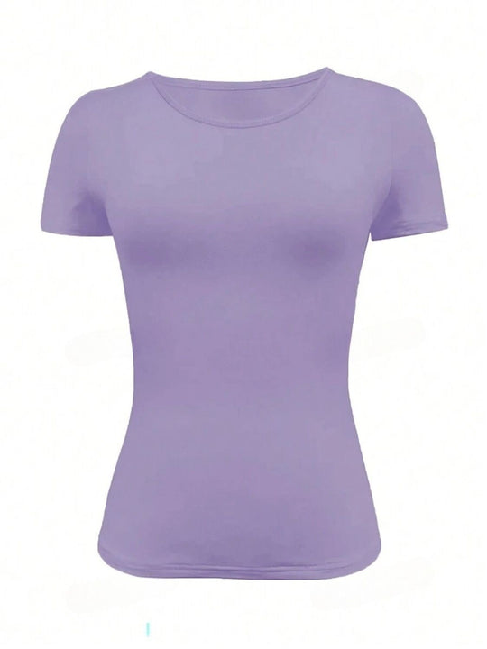 Heidi-Mode | Rundhalsausschnitt Kurzarm T-Shirt