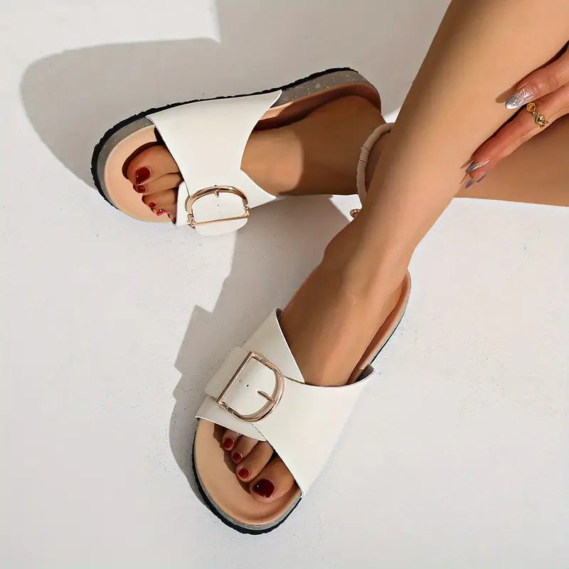 Heidi-Mode | Orthopädisch Flache Sandalen mit Einstellbarer Schnalle Riemen
