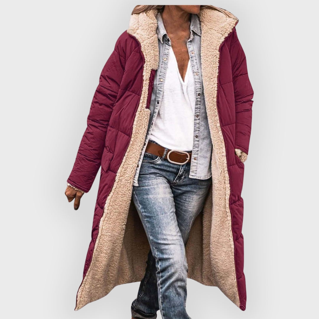 Heidi-Mode | Longline Sherpa-gefütterter Puffer-Mantel