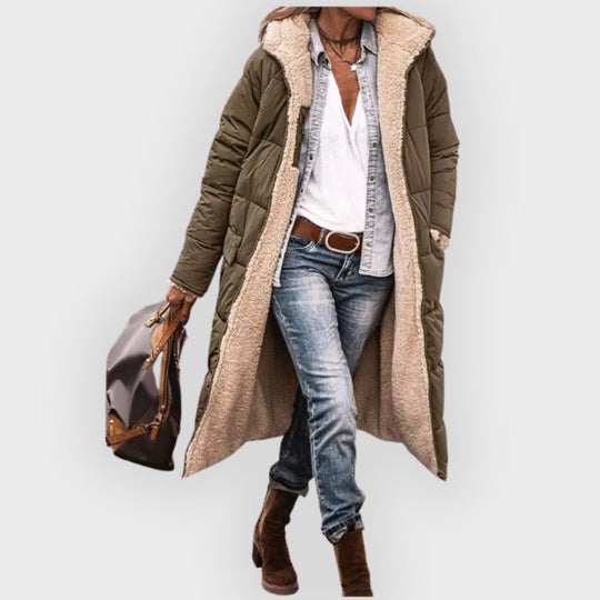 Heidi-Mode | Longline Sherpa-gefütterter Puffer-Mantel