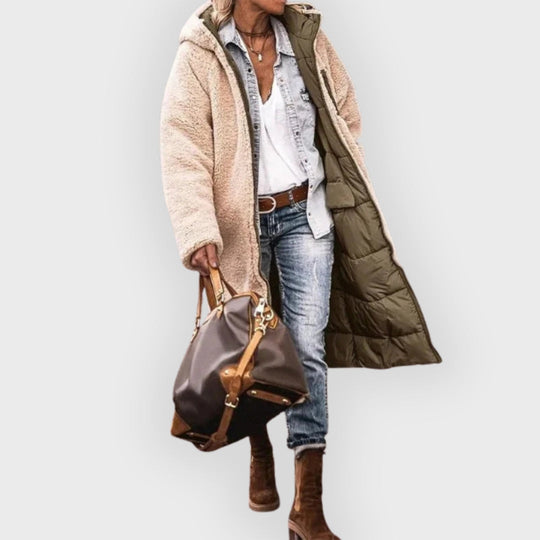 Heidi-Mode | Longline Sherpa-gefütterter Puffer-Mantel