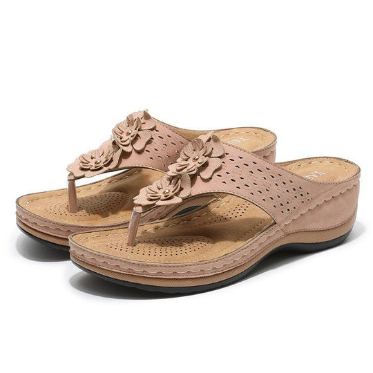 Heidi-Mode | Atmungsaktive Freizeitschuhe mit Rundem Zeh und Fischgrätmuster Blume