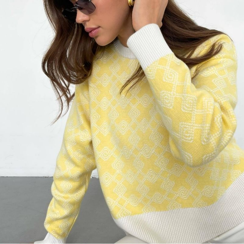 Stilvoller Jacquard-Strickpullover