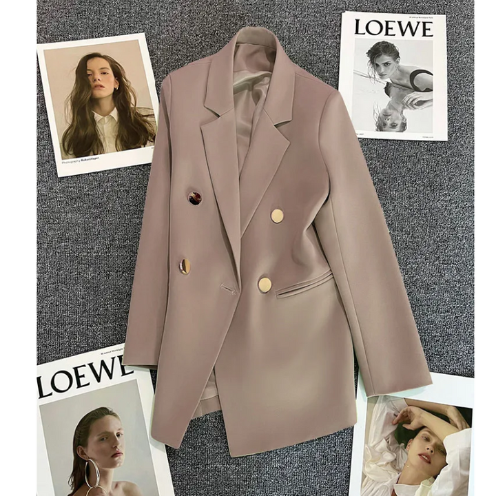 Lange Damen Blazer Mit Knopfverschluss