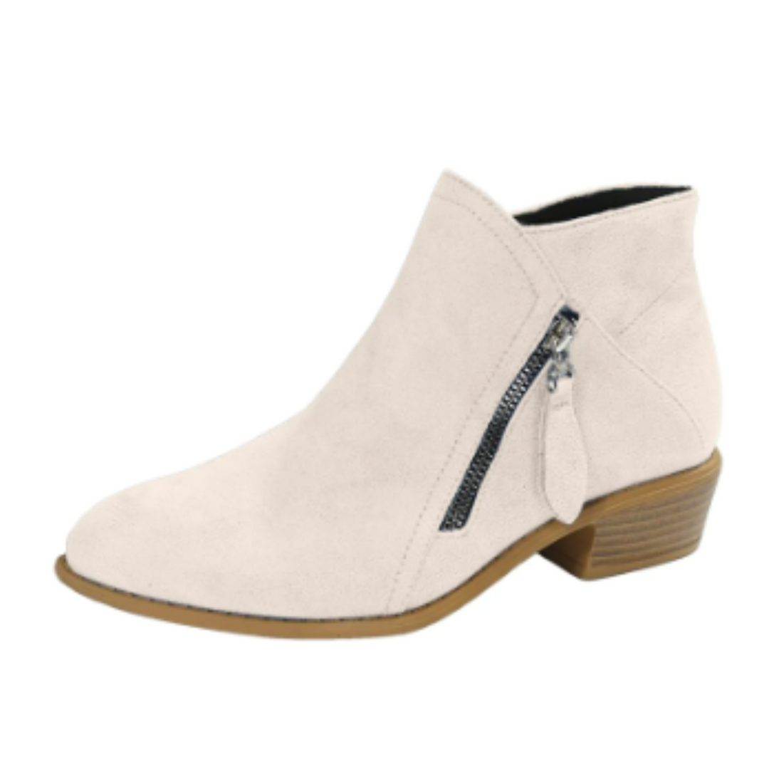 Heidi-Mode | Modische Stiefeletten für Damen mit Reißverschluss und Niedrigem Absatz Damen Stiefeletten