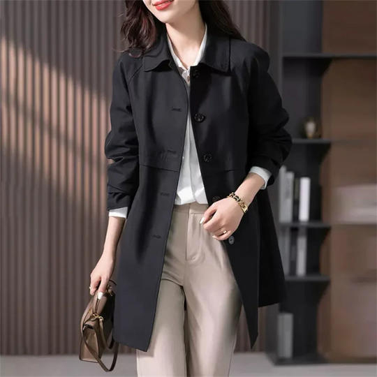 Heidi-Mode | Stylischer Einreihiger Kurzer Trenchcoat für Damen