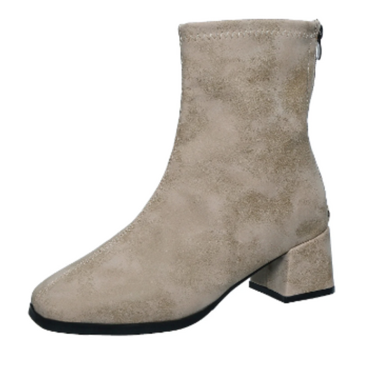Heidi-Mode | Weinlese Stil Stiefeletten für Damen mit Blockabsatz Damen Stiefeletten