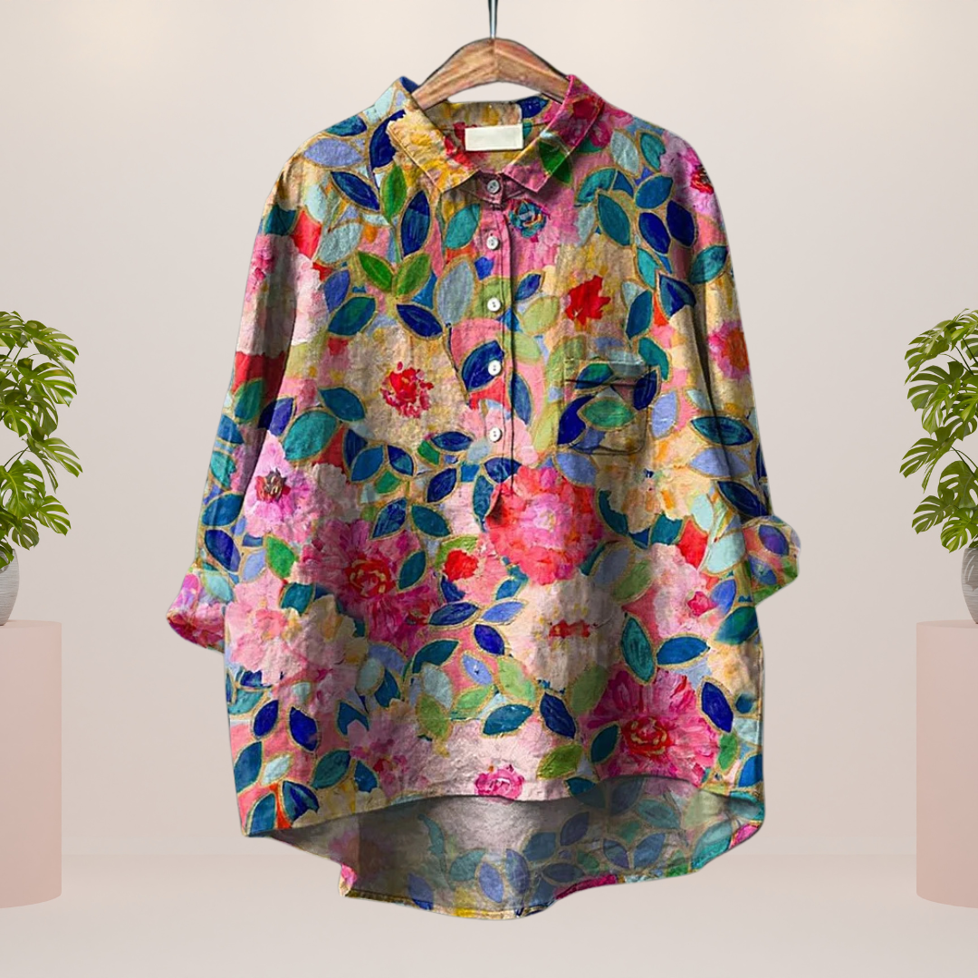 Heidi-Mode | Exklusives Damenhemd mit Kunstdruck