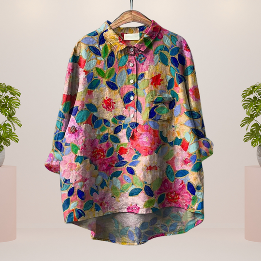 Heidi-Mode | Exklusives Damenhemd mit Kunstdruck