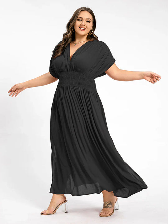 Heidi-Mode | Damen Chiffon Lang Kleid mit seitlichem Schlitz