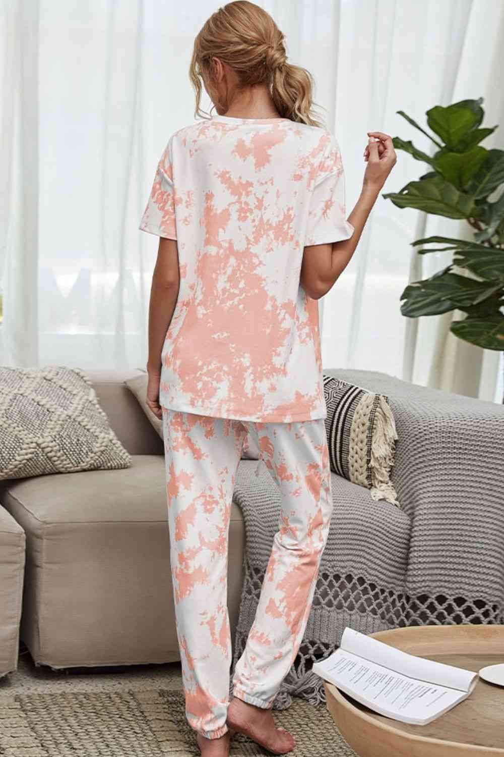 Heidi-Mode | Tie-Dye T-Shirt und Drawstring Taille Jogginghose Lounge Set