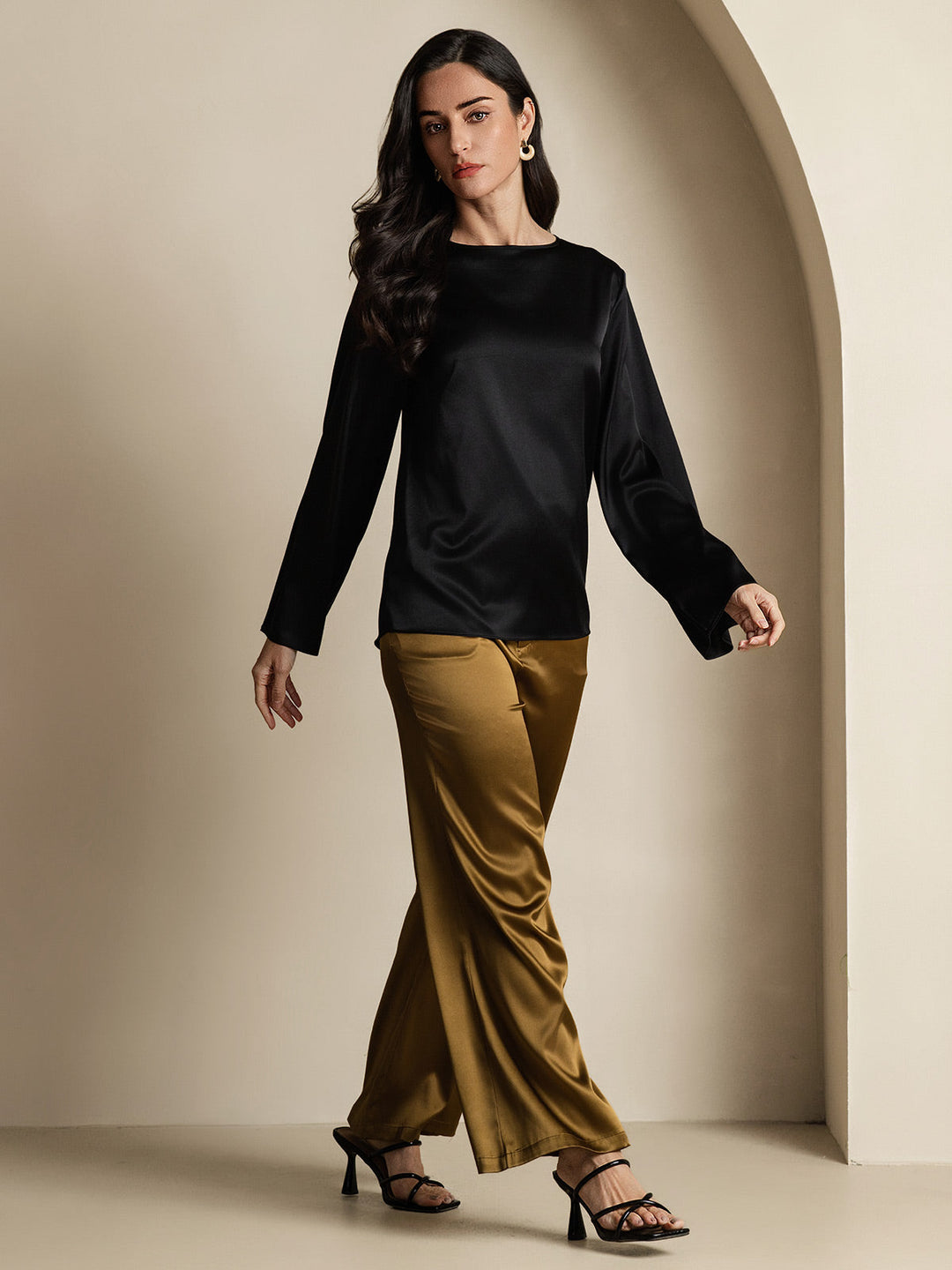 Heidi-Mode | Seiden Langarm Bluse