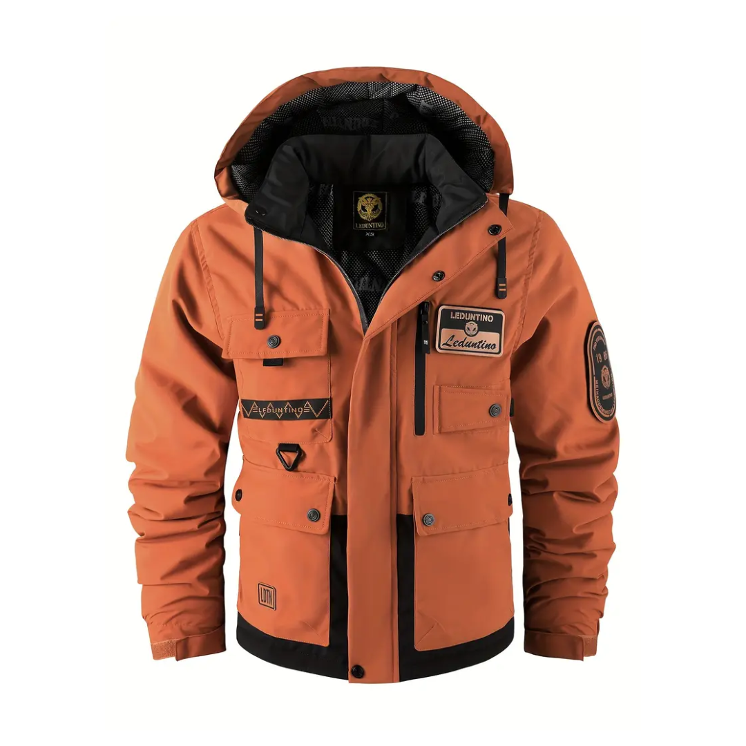 Heidi-Mode | Herren Outdoor-Jacke gepolstert mit abnehmbarer Kapuze