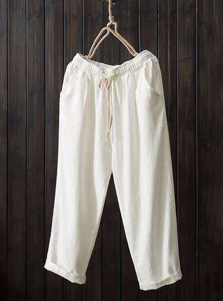 Damen Hose mit elastischem Bund und seitlichen Taschen Heidi-Mode