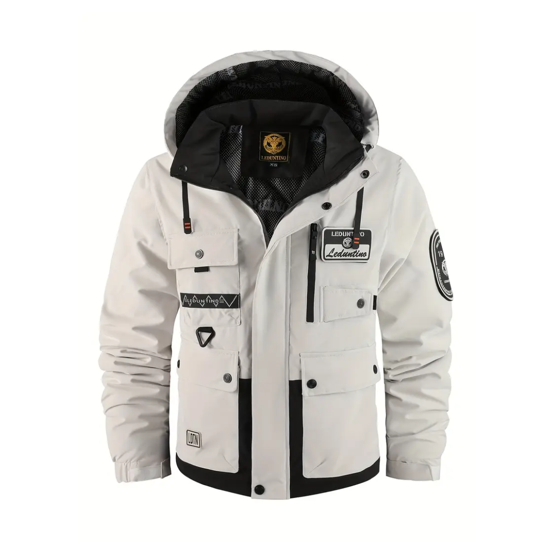 Heidi-Mode | Herren Outdoor-Jacke gepolstert mit abnehmbarer Kapuze