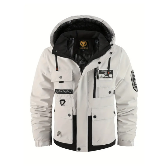 Heidi-Mode | Herren Outdoor-Jacke gepolstert mit abnehmbarer Kapuze