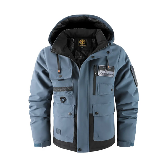 Heidi-Mode | Herren Outdoor-Jacke gepolstert mit abnehmbarer Kapuze