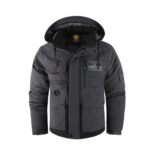 Heidi-Mode | Herren Outdoor-Jacke gepolstert mit abnehmbarer Kapuze