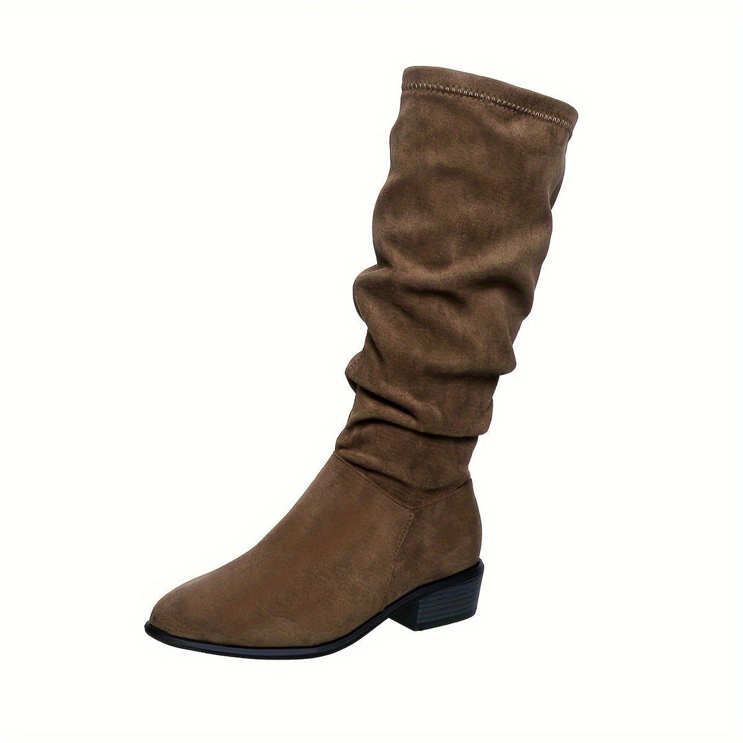 Heidi-Mode | Elegante Kniehohe Damenstiefel mit Mandelform