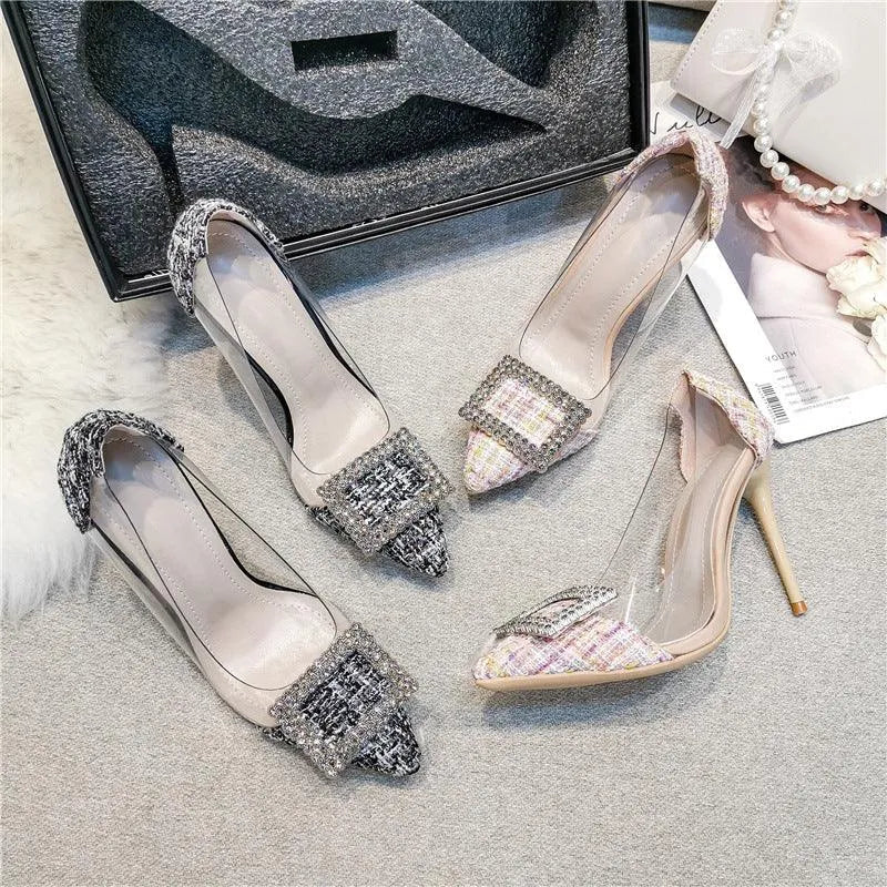 Heidi-Mode | Elegant décolleté with stiletto heel and jewelry buckle
