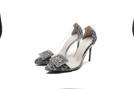 Heidi-Mode | Elegant décolleté with stiletto heel and jewelry buckle