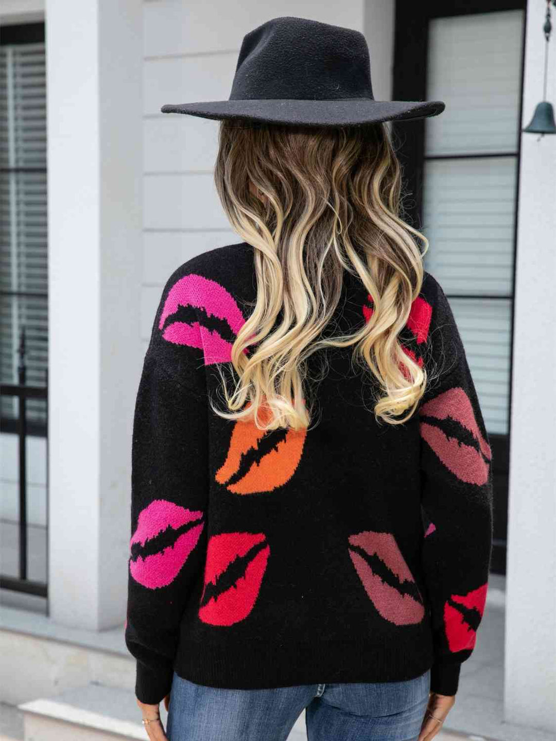 Heidi-Mode | Lip V-Ausschnitt Drop Shoulder Pullover