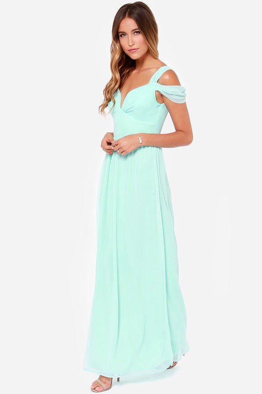 Heidi-Mode | Damenkleid mit Offener Schulter und Schlitz In Maxilänge Sommer
