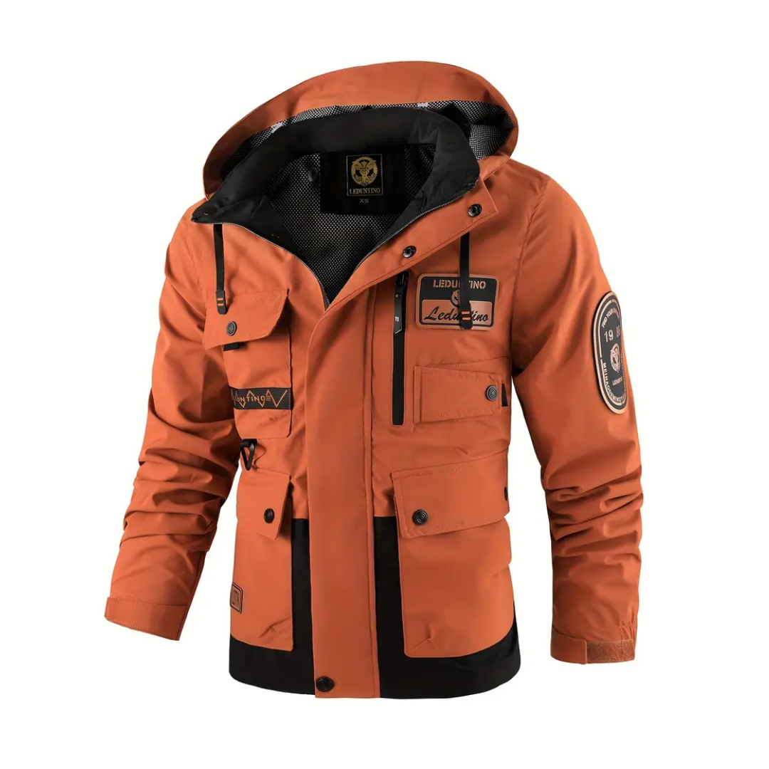 Heidi-Mode | Herren Outdoor-Jacke gepolstert mit abnehmbarer Kapuze
