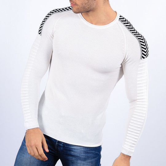 Herren körperbetontes Langarmshirt mit strukturiertem Design Heidi-Mode