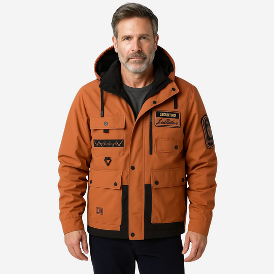 Heidi-Mode | Herren Outdoor-Jacke gepolstert mit abnehmbarer Kapuze