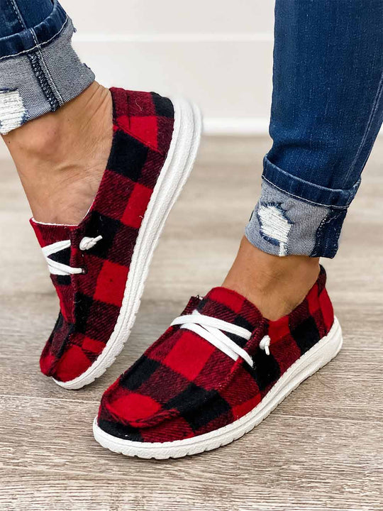Heidi-Mode | Buffalo Plaid Slipper Schuhe