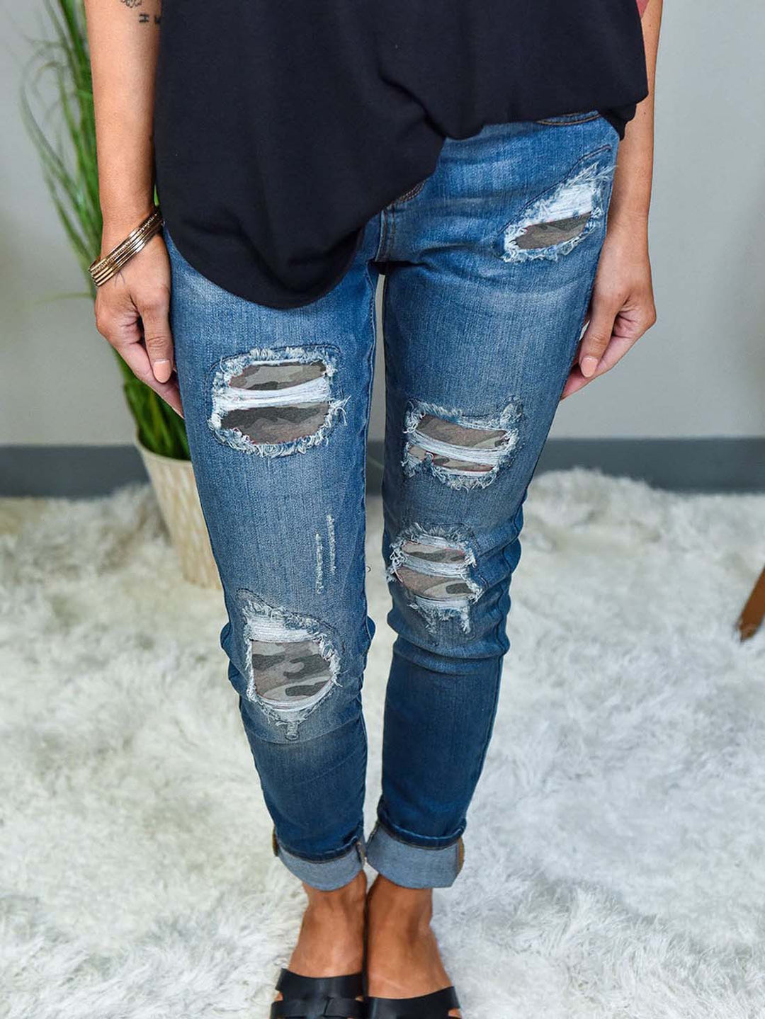 Heidi-Mode | Schlank Leopard Patch Revnet Jeans