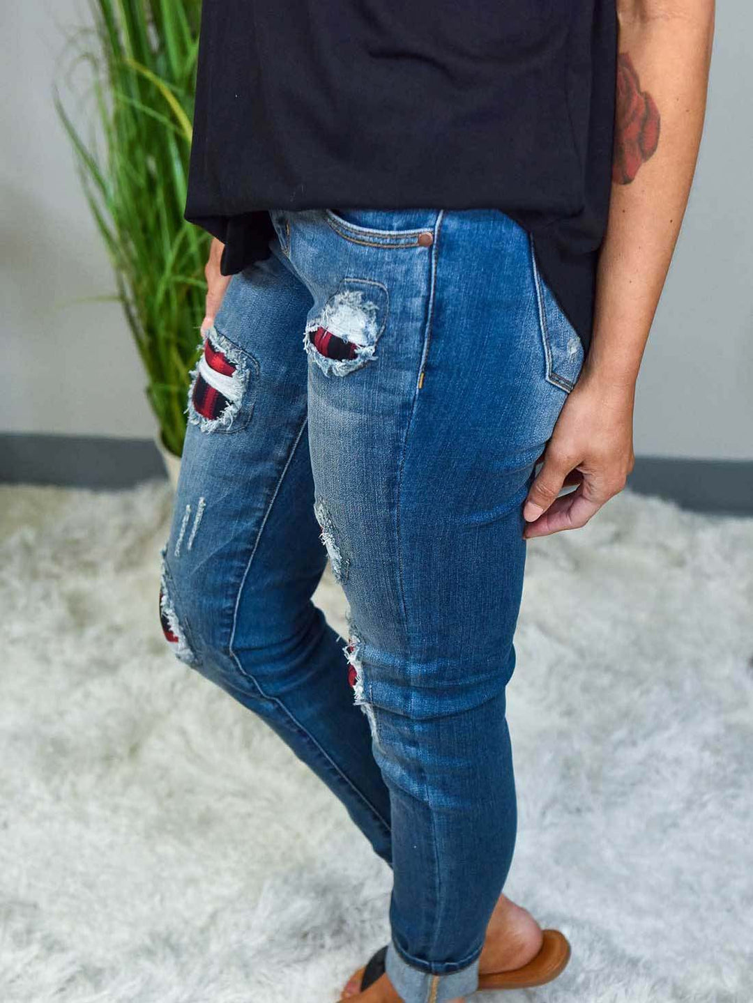 Heidi-Mode | Schlank Leopard Patch Revnet Jeans