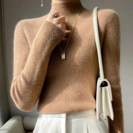 Heidi-Mode | Damen Rollkragenpullover Gerippter Strick Weich und Elegant Rollkragenpullover Damen