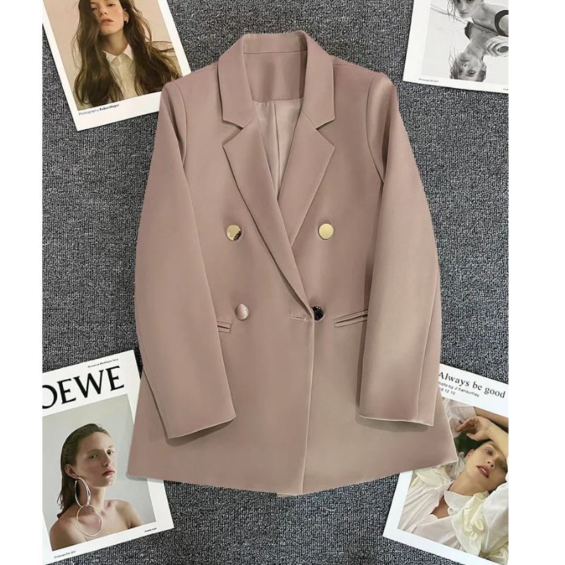 Lange Damen Blazer Mit Knopfverschluss