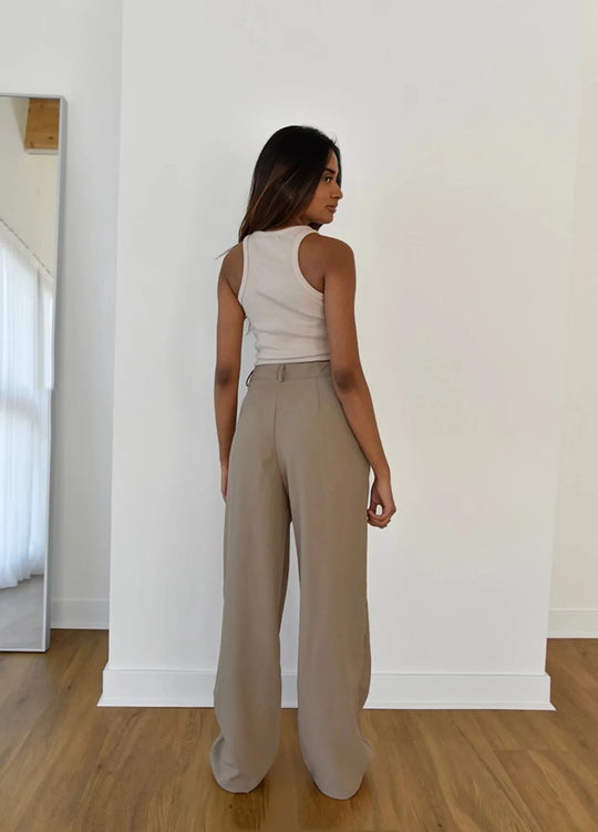 Heidi-Mode | Lockere Hoch Taillierte Hose Büro Kleidung
