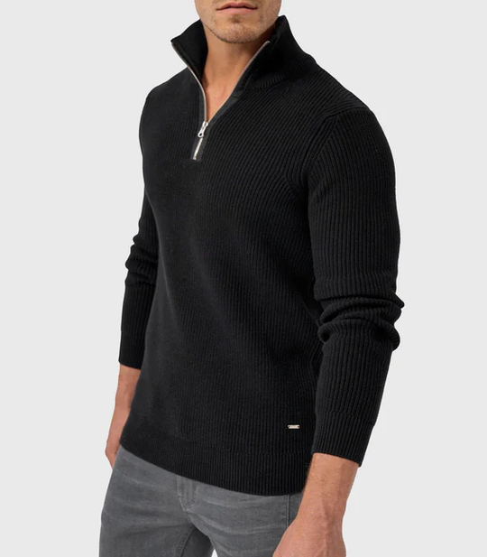 Heidi-Mode Zip Up Langarm Pullover mit Kragen für Herren