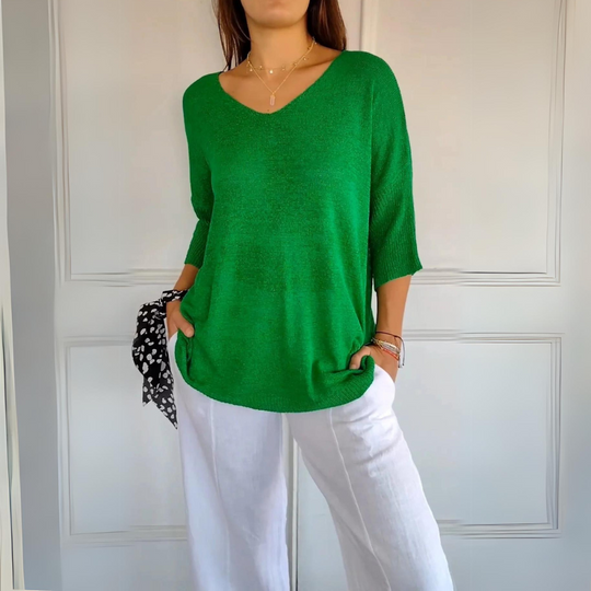 Heidi-Mode | Lässiger Damen V-Ausschnitt Pullover