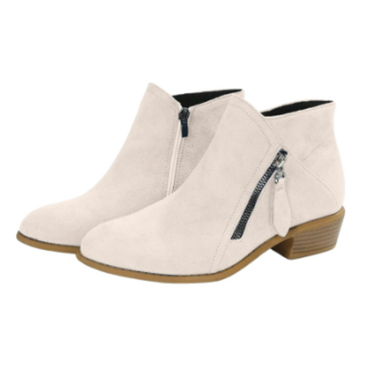 Heidi-Mode | Modische Stiefeletten für Damen mit Reißverschluss und Niedrigem Absatz Damen Stiefeletten