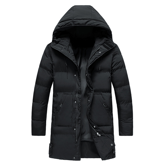 Heidi-Mode | Herren Puffer Winterjacke - Kapuzen-Langdesign