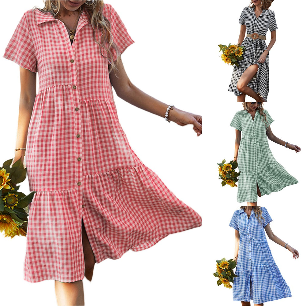 Heidi Mode | Hemdkragen kariertes Kleid
