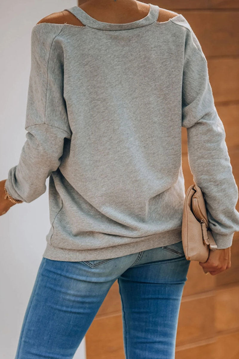 Heidi-Mode | Fashion Casual Solid Patchwork V-Ausschnitt Tops